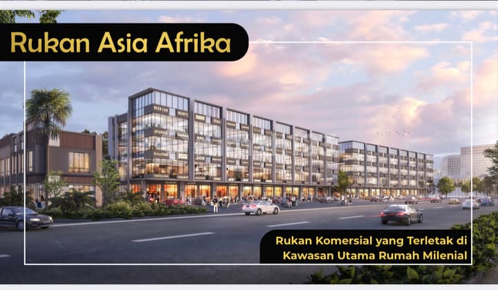 Jual Hanya 45 Juta Atau 6,3m Rukan Asia Afrika 4 Lantai Jalan Boulevard Row 50 Meter Pik2 - Sell Shop House Soho Jl Asia Afrika Boulevard Row 50m Pik2