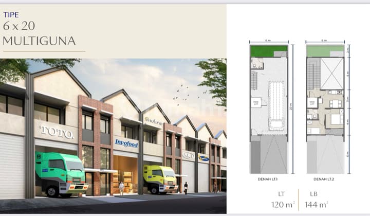 Jual Hanya 27 Juta Gudang Bizpark Pik 2 6x20 Multiguna Program Dp 0% Selama 2 Tahun - Sell Only 27 Million Warehouse Bizpark Pik 2 6x20 3 In One