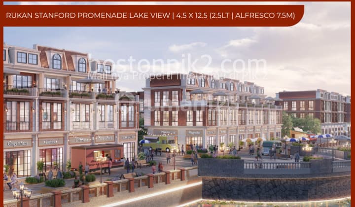 Jual Cicilan 41 Juta Rukan Ruko Stanford Promenade Lake Badan Pik 2 4,5x12,5 Lt 56 M2 Lb 158 M2 3 Lantai Program Dp 0% Selama 24 Bulan