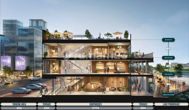 For Sale Rp 174 Million Installment 60x or Rp 8.2 Million SOHO Shop House Pasir Putih Riverside Corner Next to CBD Pasir Putih PIK2 - Sell SOHO Pasir Putih Riverside Near CBD Pasir Putih 6x25 3 Floors Corner PIK 2