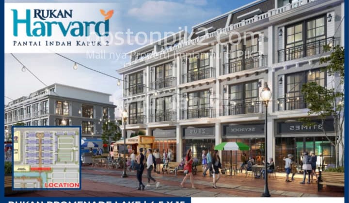 Jual Cicilan 48 Juta Rukan Harvard Promenade Lake Pik 2 4,5x15 67,5 M2 3 Lantai Program Dp 0% Selama 24 Bulan