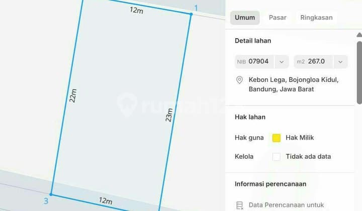 Cheap Sale Land Calculation in Muara Sari Bandung