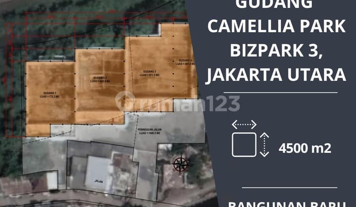Disewakan cepat unit gudang di pergudangan camellia bizpark jakarta utara gudang baru dan harga nego