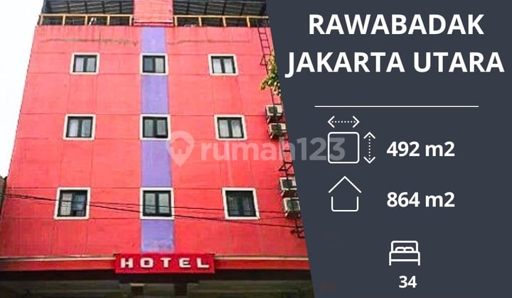Dijual cepat unit hotel di jalan cempaka rawabadak utara koja jakarta utara