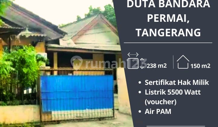Dijual Rumah Hitung Tanah Saja di Kompleks Duta Bandara Permai Harga Nego.