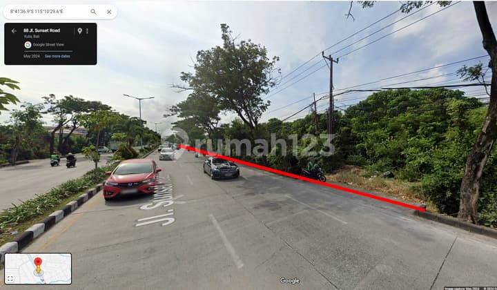 Tanah Komersil Premium Jalan Utama Sunset Road Kuta
