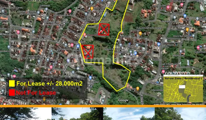 Disewakan Tanah 2,8 Hektar Kuta Selatan Ungasan