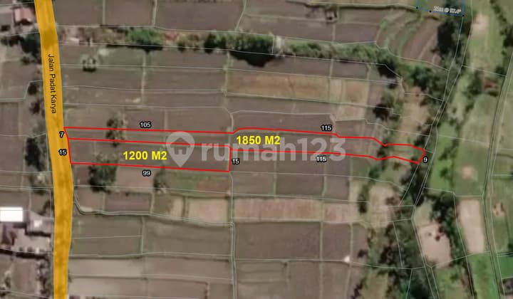 Tanah Sawah Pedesaan Dekat Kota Gianyar Bali