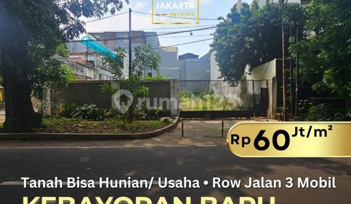 Kebayoran Baru Land Suitable for Residence, Cafe Restaurant Business, Wide Road Frontage