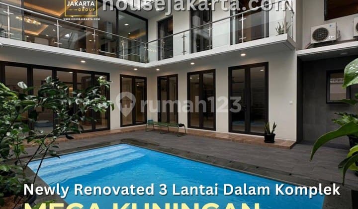 Mega Kuningan House. Newly Renovated Tropical 3-Story House. Within an Elite Complex.