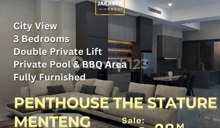 Penthouse Apartment The Stature Kebon Sirih Menteng, Furnished City View