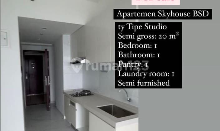 Jual Cpt Apt Skyhouse Bsd Sebrang Aeon Mall Type Studio Semi Furn