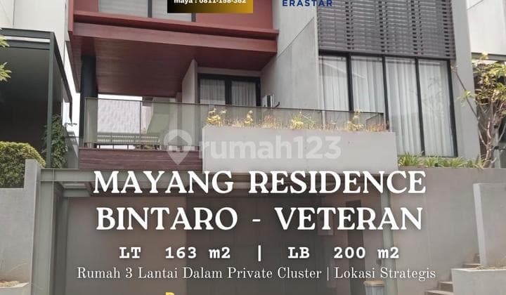 Rumah 3 Lantai Dalam Private Cluster Bintaro Veteran Jakarta Selatan