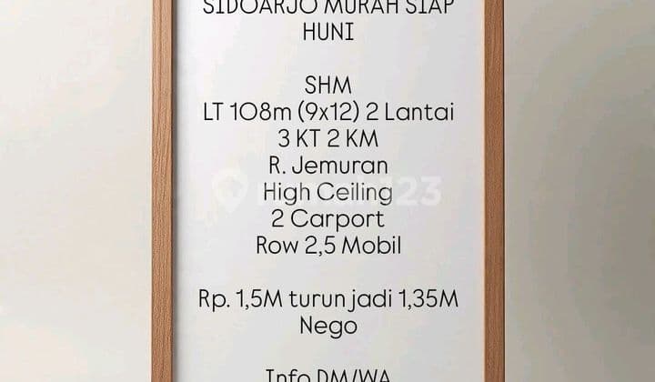 Dijual Pondok Mutiara Sidoarjo Murah Siap Huni