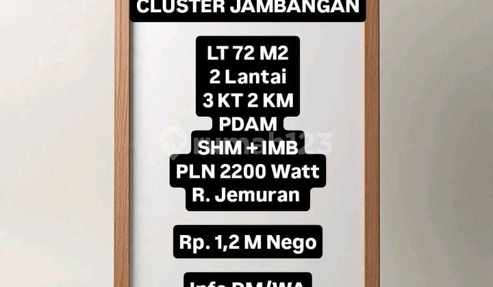 Dijual Rumah Perum Cluster Jambangan