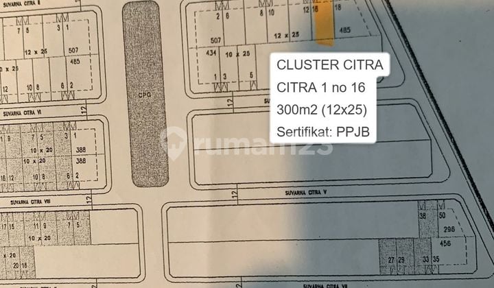 Kavling di Suvarna Sutera - Cluster Citra - 12X25 (300M2) Kavling di Suvarna Sutera - Cluster Citra - 12X25 (300M2)