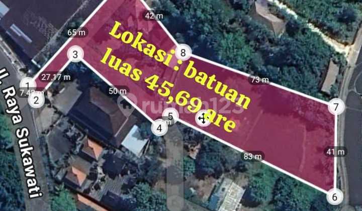 Dijual Tanah 4569.0 M² Sudah Ada Bangunan Di Sukawati Wn