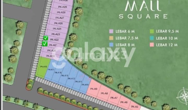 Kavling Ruko Depan sampoerna school Lokasi di daerah pakuwon mall square