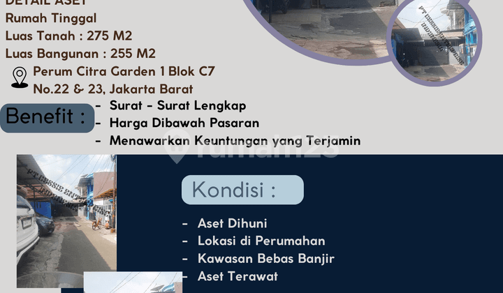DIJUAL RUMAH PERUM CITRA GARDEN 1 JAKARTA BARAT - VIA CESSIE