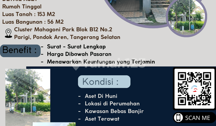 FOR SALE MAHAGONI PARK CLUSTER HOUSE BLOCK B 12 NO. 2, PERIGI, PONDOK AREN, SOUTH TANGERANG - VIA CESSIE