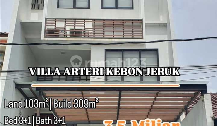 Kebon Jeruk, Jakarta Barat VILLA ARTERI Rumah 3 lantai furnished