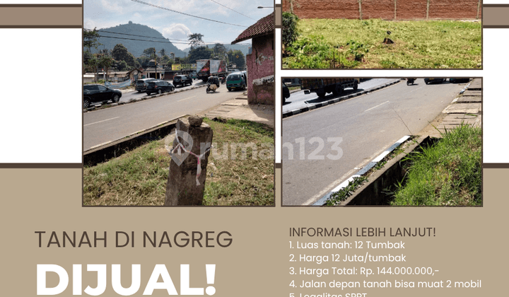 Tanah Luas 168 m2 SHM Akses Mobil di Nagreg, Bandung