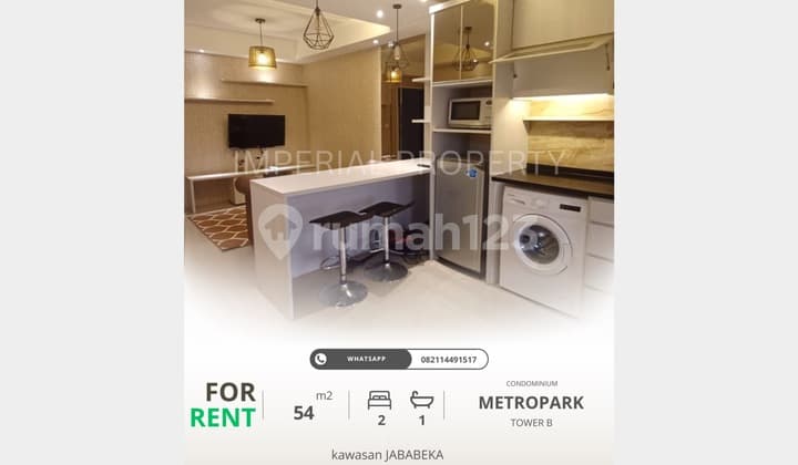 Disewa Metropark Condominium Jababeka 2BR Bagus