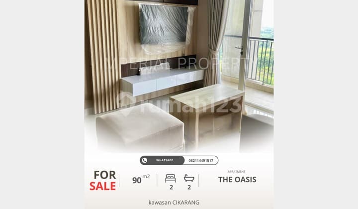 Jual Apartemen 2BR The Oasis – Siap Huni, Lokasi Premium di Kawasan Industri