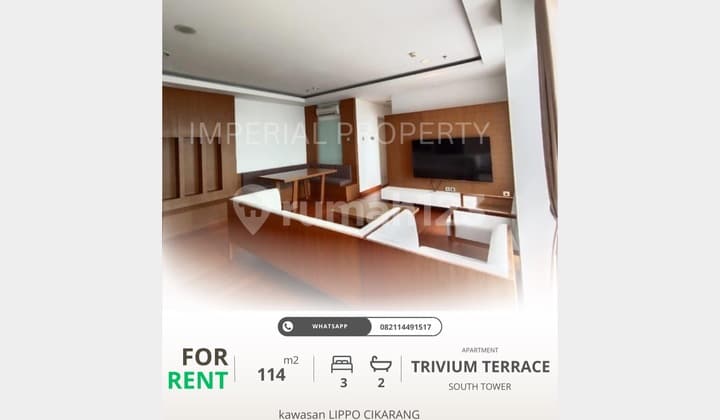 Disewa Trivium Terrace 3BR luas dan cantik