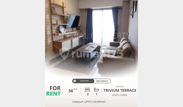 Sewa Apartemen 2BR Full Furnished – Dekat Kawasan Industri Cikarang & Cibitung