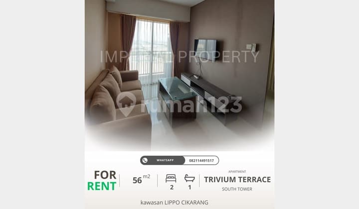 Disewa Apartemen 2BR Trivium Terrace – Fasilitas Lengkap, Harga Terbaik