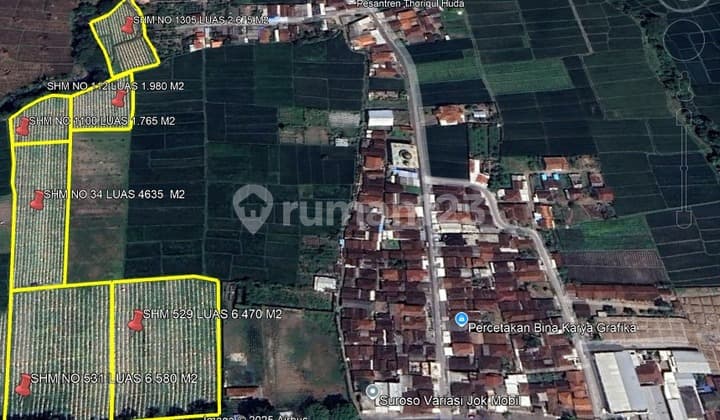 Tanah SHM 2,2Ha di Rogojampi , Banyuwangi.