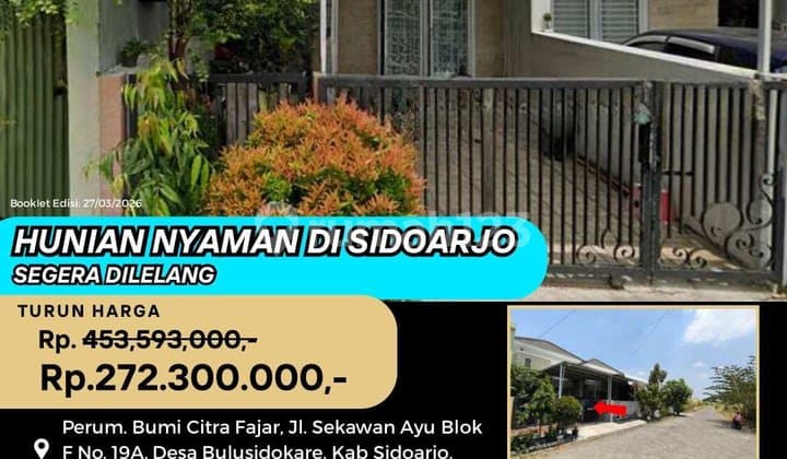Dilelang Aset Bank Rumah di Citra Fajar Sidoarjo