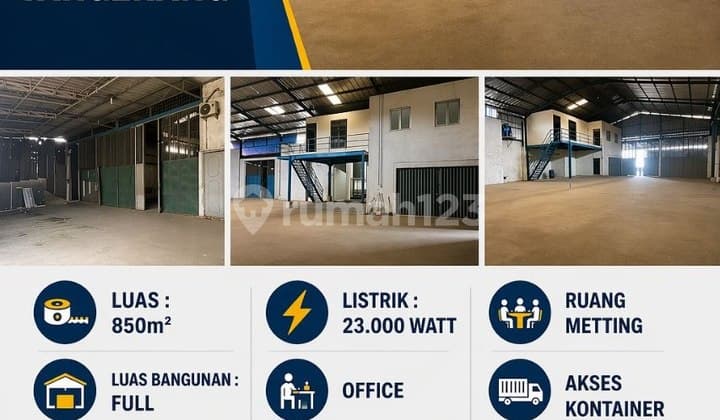 Disewakan Gudang Mandiri 850M2-Legok Tgr-Akses Kontainer40ft
