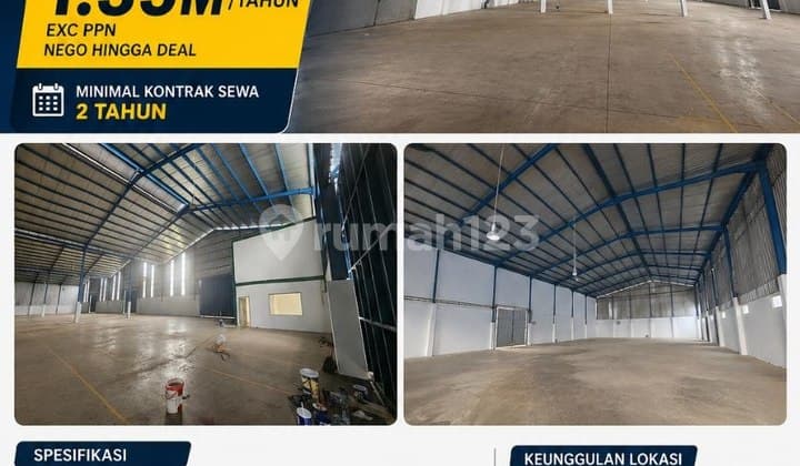 Disewakan Gudang+Kantor 2200M2 Dikawasan Pergudangan Cikupa
