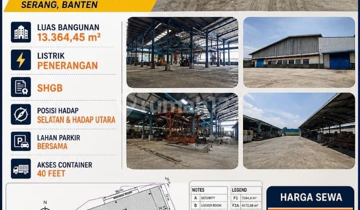 Disewakan Ex Pabrik 13364M2-Cikande Serang-Akses Kontainer