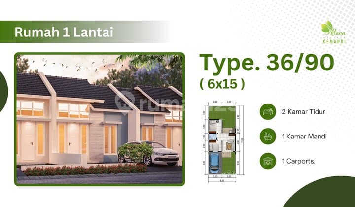 Rumah 1 Lantai Phase 8 Alana Cemandi Lebar 6 Minimalis 300 Jutaan
