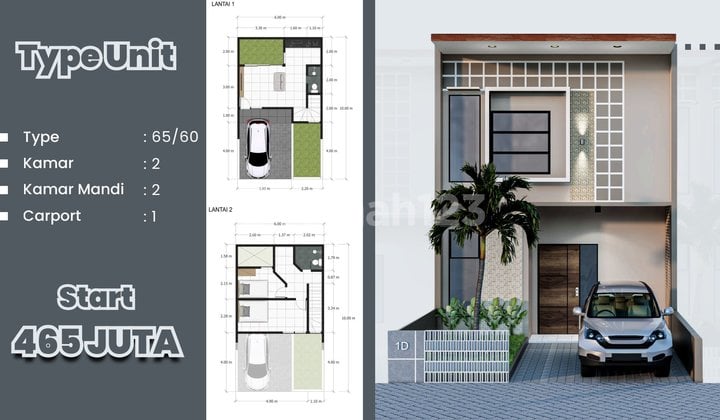 Unit Sudah Ready 2 Lantai Asha Residence Lebar 6 Harga 400 Jutaan