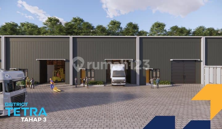 Jual Unit Pergudangan Industrial Park Type Tetra Phase 3 Progres Bangun Harga Mulai 3 M- An