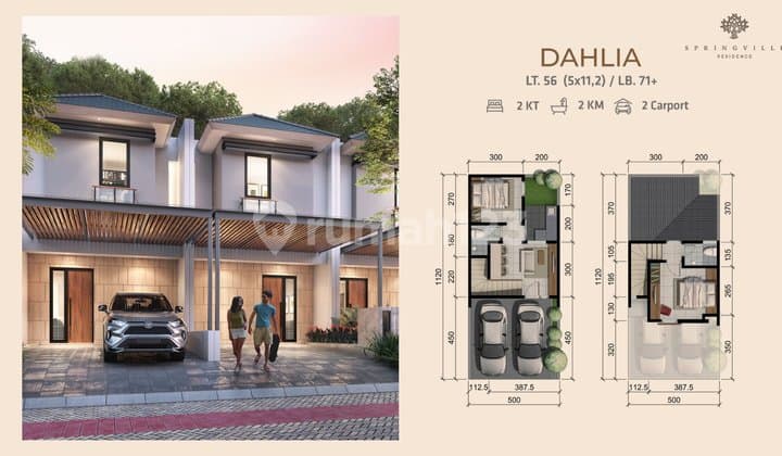 Jual Unit Springville Residence 2 Lantai Type Ppuchia Siap Huni