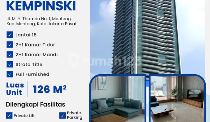 Apartemen, Strata, Furnished, Sangat Dekat Grand Indonesia