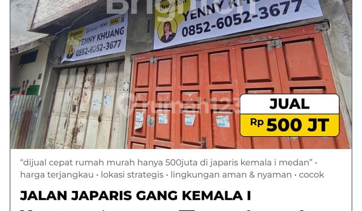 "Dijual Cepat Rumah Murah Hanya 500Juta di Japaris Kemala I