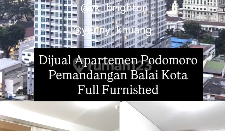 Dijual Apartement Podomoro View Hadap Balai Kota Full Furnished