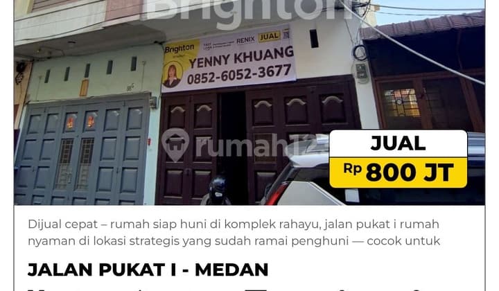 Dijual Cepat - Rumah Siap Huni di Komplek Rahayu Pukat Medan