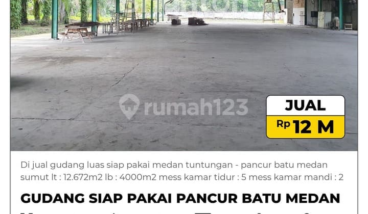 Dijual Cepat Gudang Luas Siap Pakai Harga Butuh Dana
