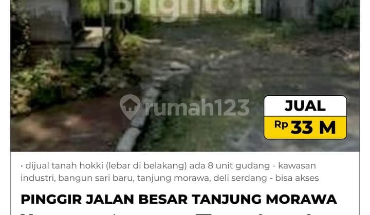 Dijual Gudang & Tanah 2.1 Hektar Pinggir Jalan Tanjung Morawa