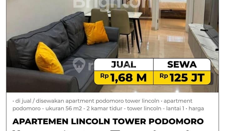 - For Sale / For Rent Apartment Podomoro Tower Lincoln