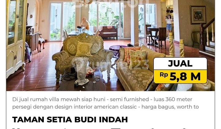 Dijual Rumah Villa Mewah Komplek Taman Setia Budi Indah