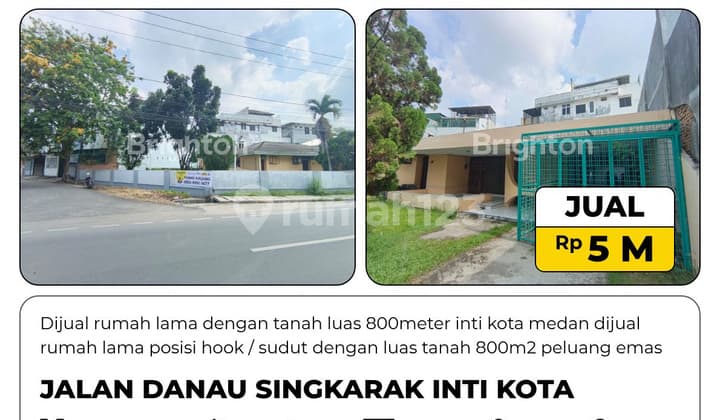 Dijual Rumah Lama dengan Tanah Luas 800Meter Inti Kota Medan