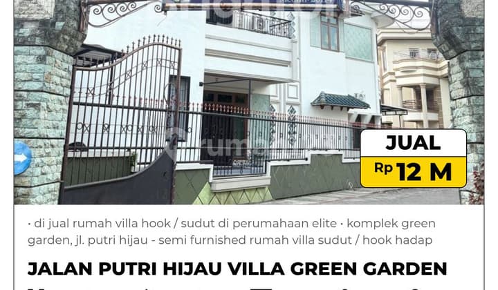 Dijual Rumah Villa Hook Dalam Komplek Elite Villa Green Garden